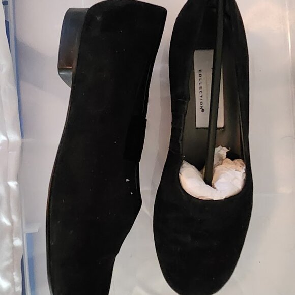 PREVIEW Nordstrom Collection Suede Black Ladies Flats 6.5M - Picture 4 of 4